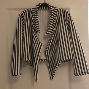 Black and white striped blazer